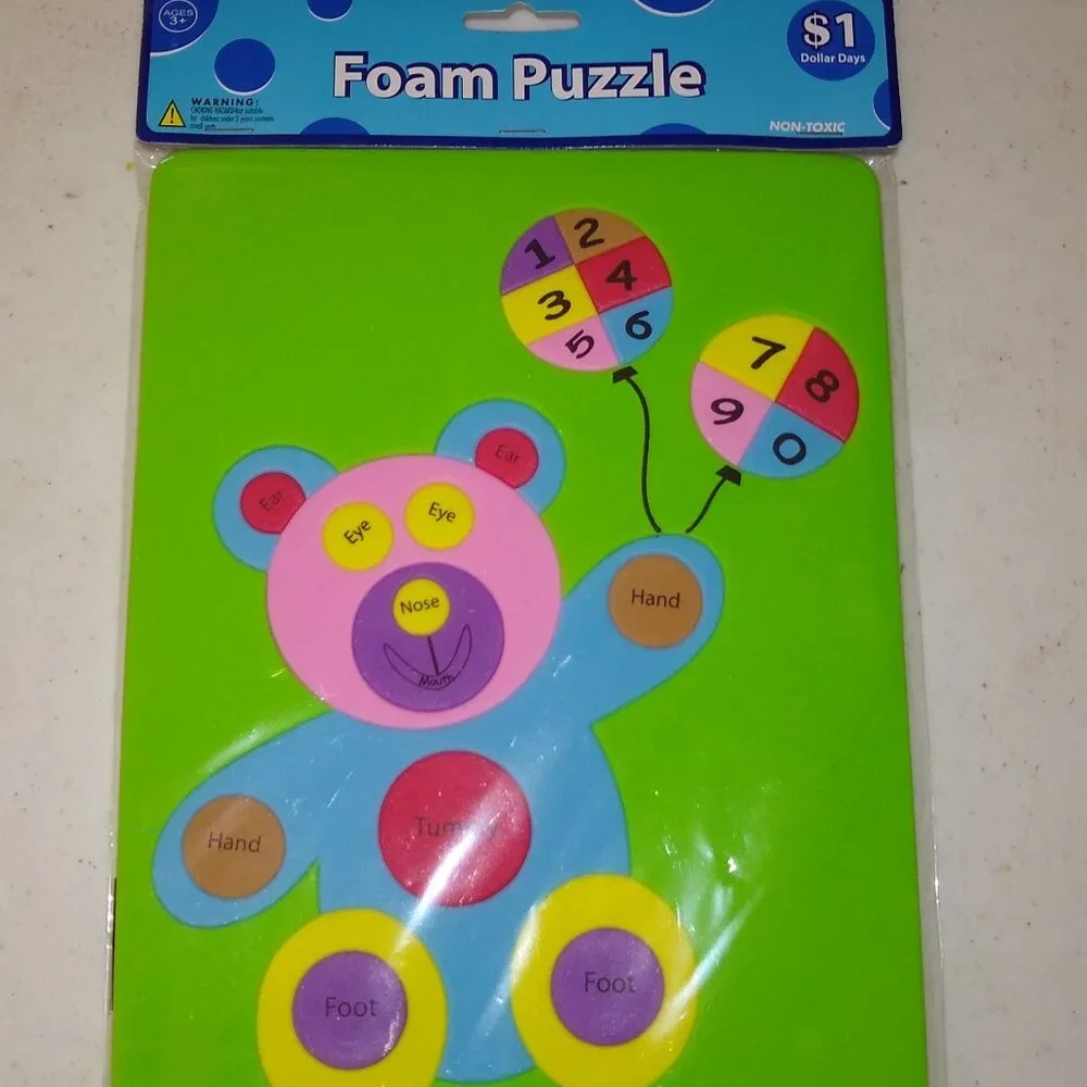 Asco Foam Puzzle Apple Sizing sequencing + Foam Bear Body Part